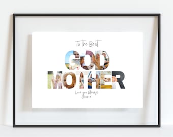 Godmother Print, Personalised Godmother Gift, Godmother Photo Print, Personalised Photo Print, Christening Gift, Godmother Gift