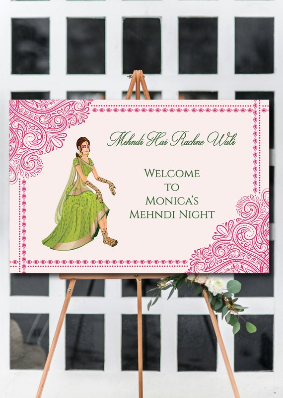 Mehndi Night Welcome Sign