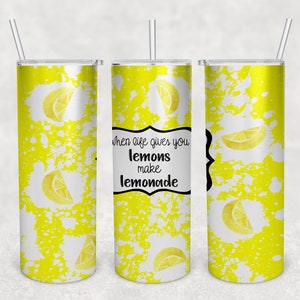 when life gives you lemons, power wash tumbler, PNG, digital download, sublimation tumbler design, sublimation design, lemons, lemonade