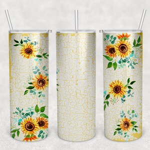crackle tumbler design, crackle, tumbler, sublimation, waterslide, skinny design, PNG, digital download, sublimation tumbler, sunflower