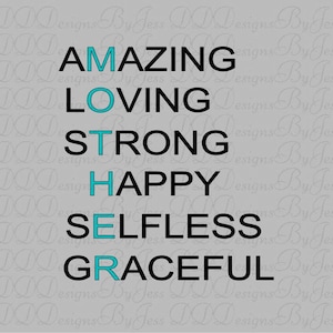 SVG, PNG, DXF, cut files, digital download, commercial use, mother, mother svg, motherhood svg, mother acronym, motherhood, gift, mom