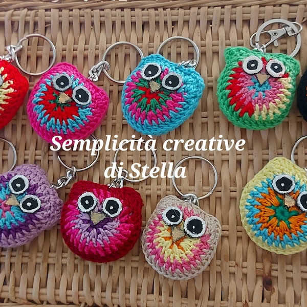Crochet Owl Keychain Etsy