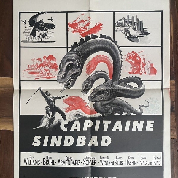 Original Vintage Movie Poster - Capitaine Sinbad - Captain Sinbad - 24 x 18