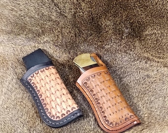 Knife Sheath; Folding Knife Sheath; Basket Weave Design; Buck 110