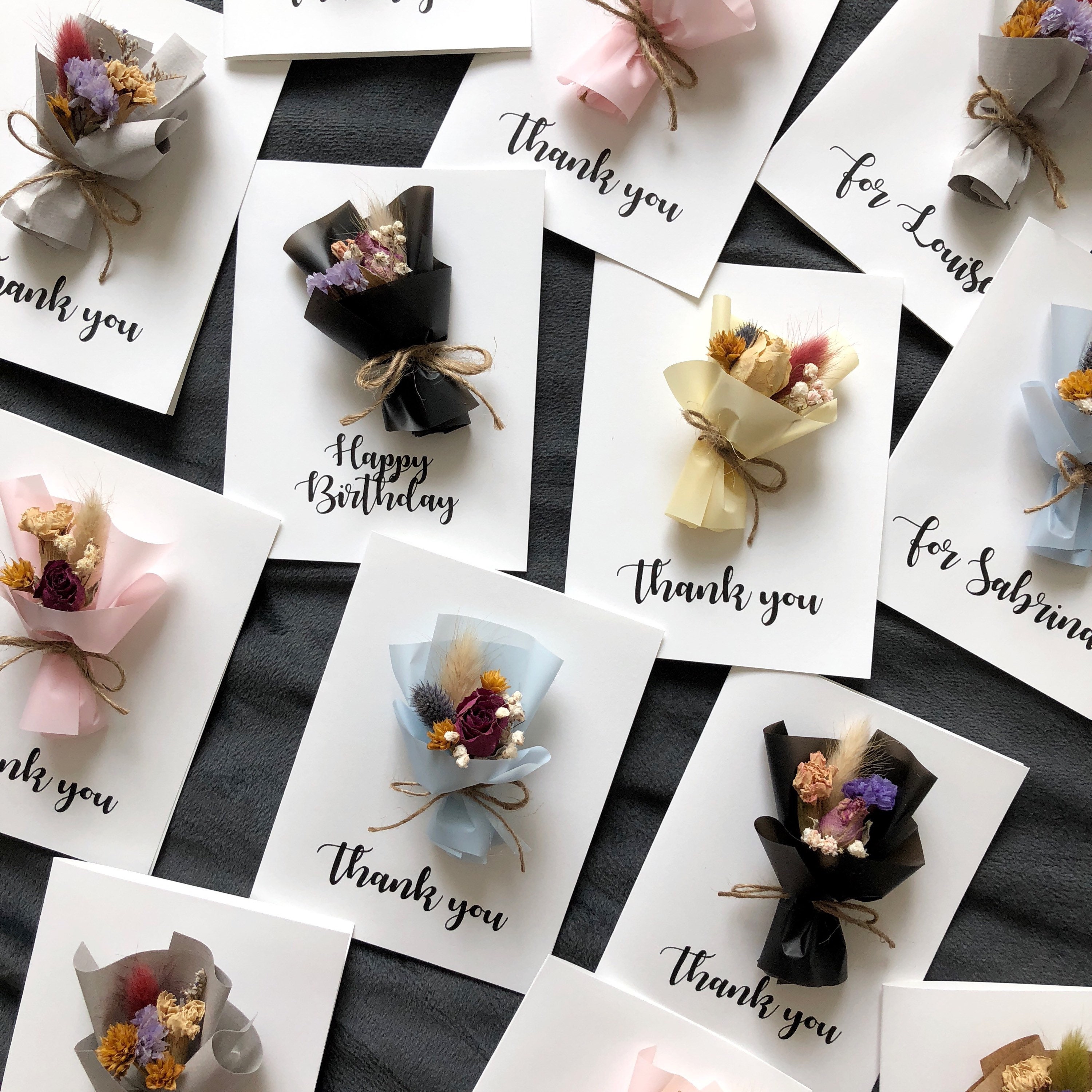 Tarjetas de flores secas personalizadas Mini ramo - Etsy España Tarjetas de flores secas personalizadas Mini ramo - Etsy España