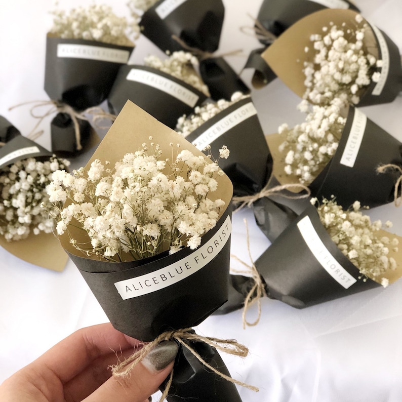 Mini Dried Baby's Breath Flower Bouquet originalkraft Etsy