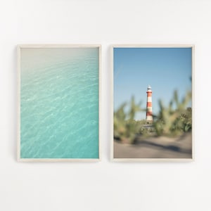 SEA AND SIGHT, Pair of 2 Beach Prints, Coastal Set of Prints, Ocean Art, Beach Decor, Set of 2 Beach Prints, Beach Print Set, Lighthouse