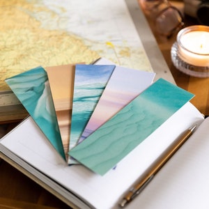 Bookmark Set of 5 - Coastal Theme - Waves + Beaches - Gifts for Book Lovers, Gifts for Bookworms