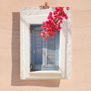 Santorini Print, Santorini Art Prints, Travel Photography, Santorini Wall Art, Bougainvillea print, Greek Island Print