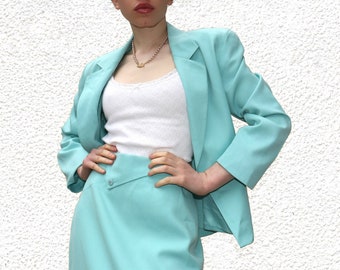 Blue vintage skirt suit