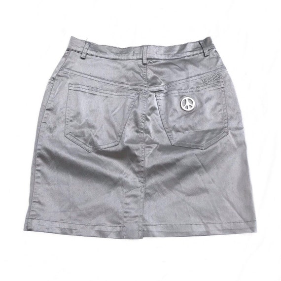 MOSCHINO silver metallic mini skirt UK6