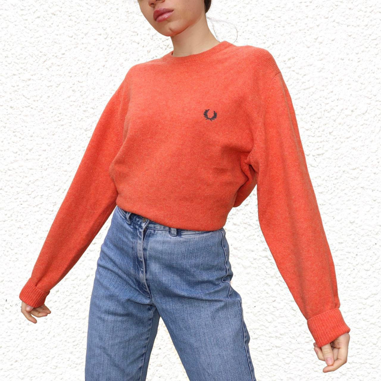 FRED PERRY Orange Vintage Jumper L - Etsy