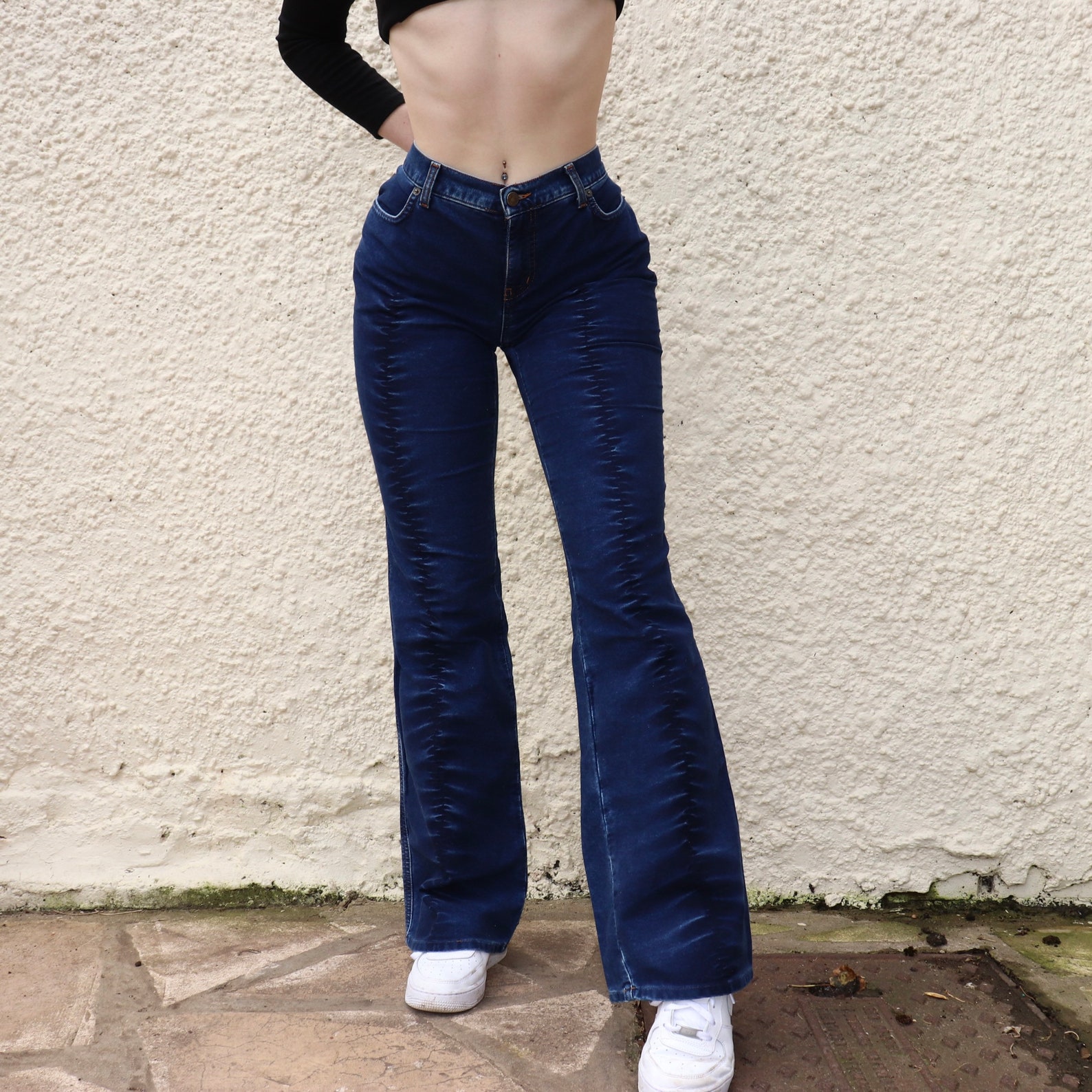 MOSCHINO Stretchy Flared Jeans UK10 - Etsy