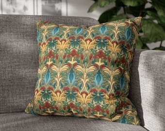 art nouveau pillow cover 14x14 16x16 18x18 20x20, indoor and outdoor victorian decor, William Morris inspired cushions, art deco room