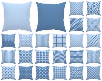Federa per cuscino azzurro cielo 14x14 16x16 18x18 20x20 24x24 26x26, decorazione azzurro, cuscino blu per interni ed esterni