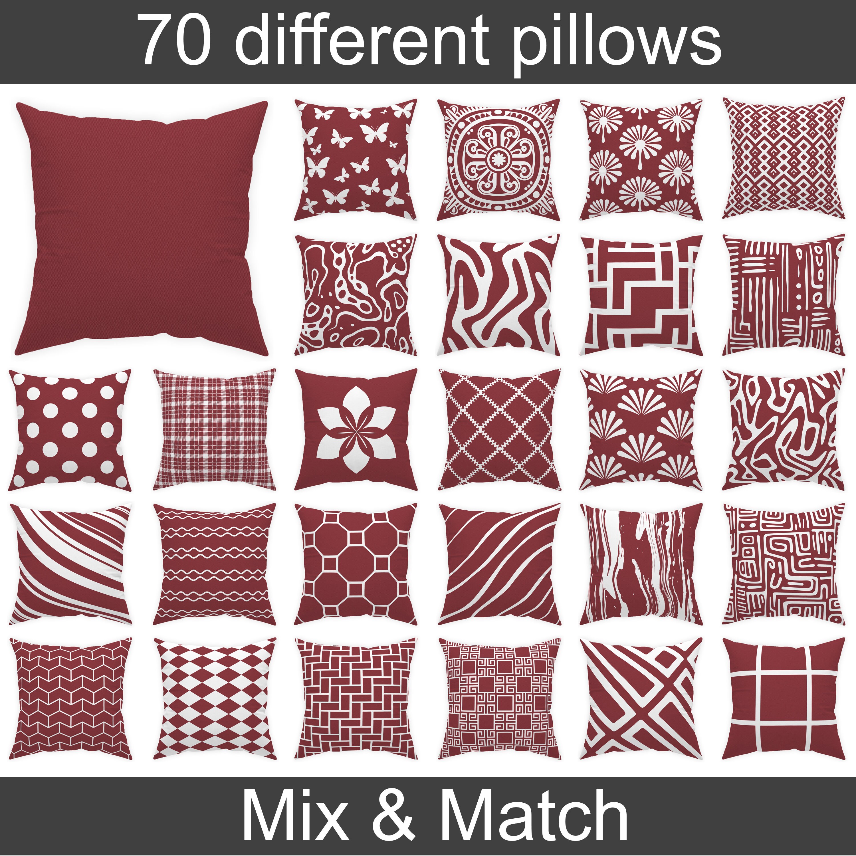 Brick red pillows discount