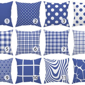 Amparo Blue and white throw pillow 14x14 16x16 18x18 20x20 24x24 26x26, indoor and outdoor cornflower blue cushion home decor euro sham image 2