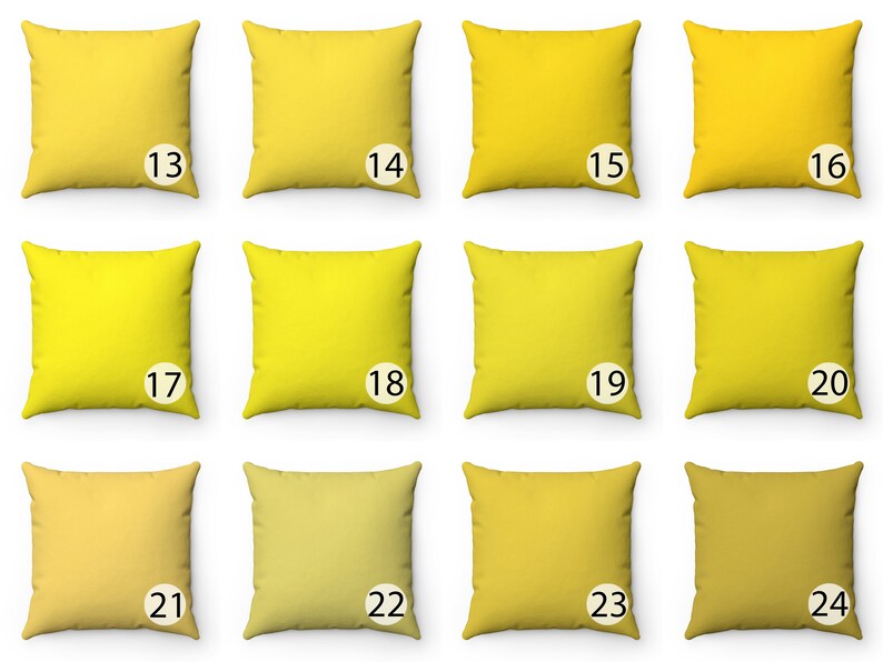Solid Yellow Orange Throw Pillow Covers 14x14 16x16 18x18 Etsy