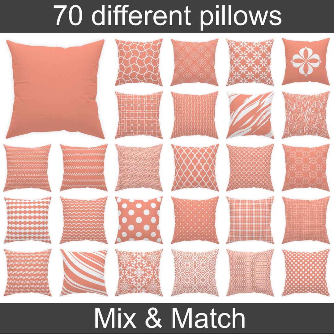 Peach Pink Throw Pillow 14x14 16x16 18x18 20x20, Peach Decor, Indoor