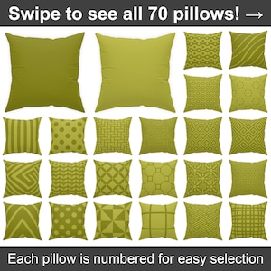 olive green pillow cover 14x14 16x16 18x18 20x20 24x24 26x26, green outdoor couch decorative pillow, olive designer green euro sham