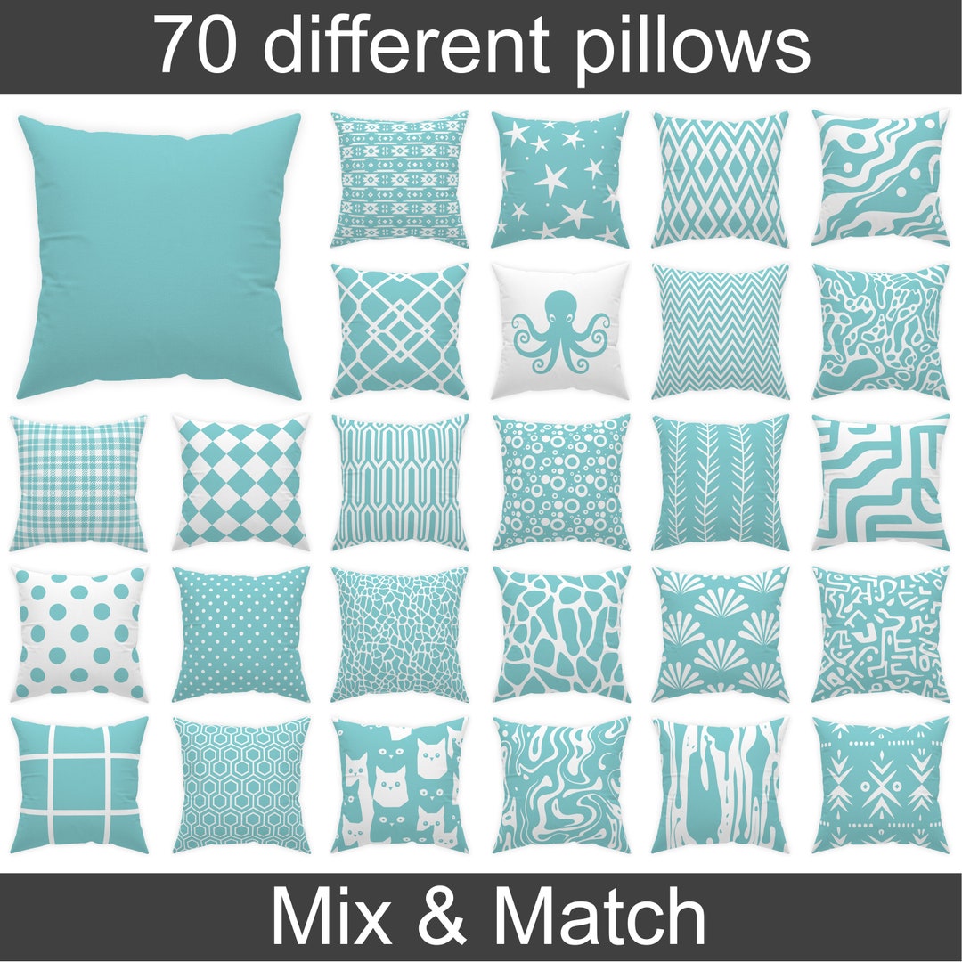 Aqua Splash Blue Throw Pillow 14x14 16x16 18x18 20x20 24x24 26x26 ...