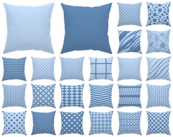 Light Sky Blue throw pillow 14x14 16x16 18x18 20x20, baby blue decor, indoor and outdoor blue cushion