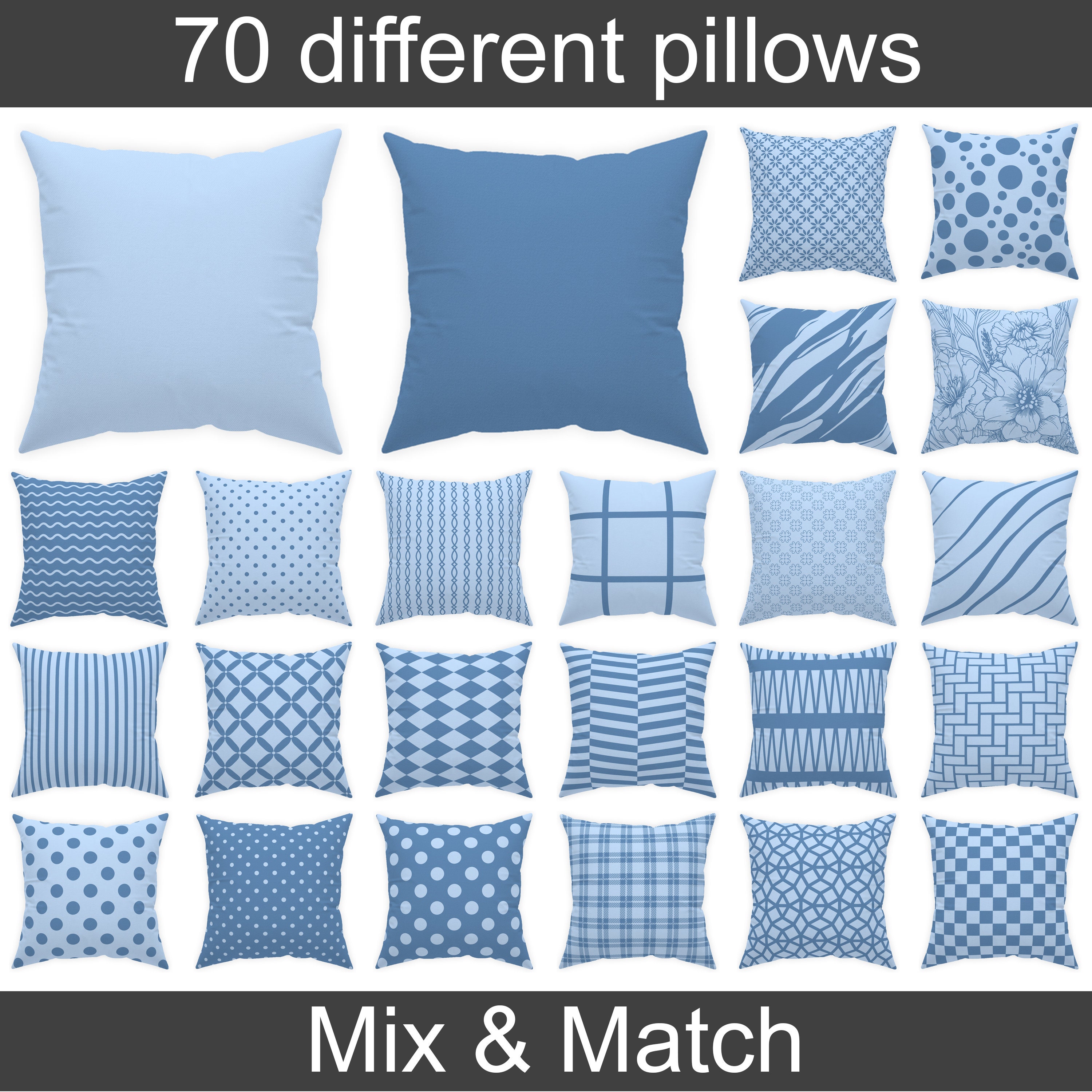 Etsy blue throw pillows hotsell
