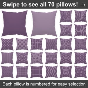 Medium Grape purple throw pillow 14x14 16x16 18x18 20x20 24x24 26x26, indoor and outdoor purple cushion patio decor, dark lavender euro sham
