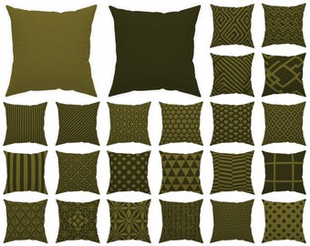 Mörkgrönt kuddfodral 14x14 16x16 18x18 20x20 24x24 26x26, mörk olivgrön dekorativ kudde för utomhusbruk, djupgrön euro-sham