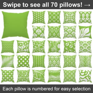 Apple Green Throw Pillow - 14x14 16x16 18x18 20x20 24x24 26x26, Indoor | Outdoor spring garden cushion, Greenery Accent euro sham