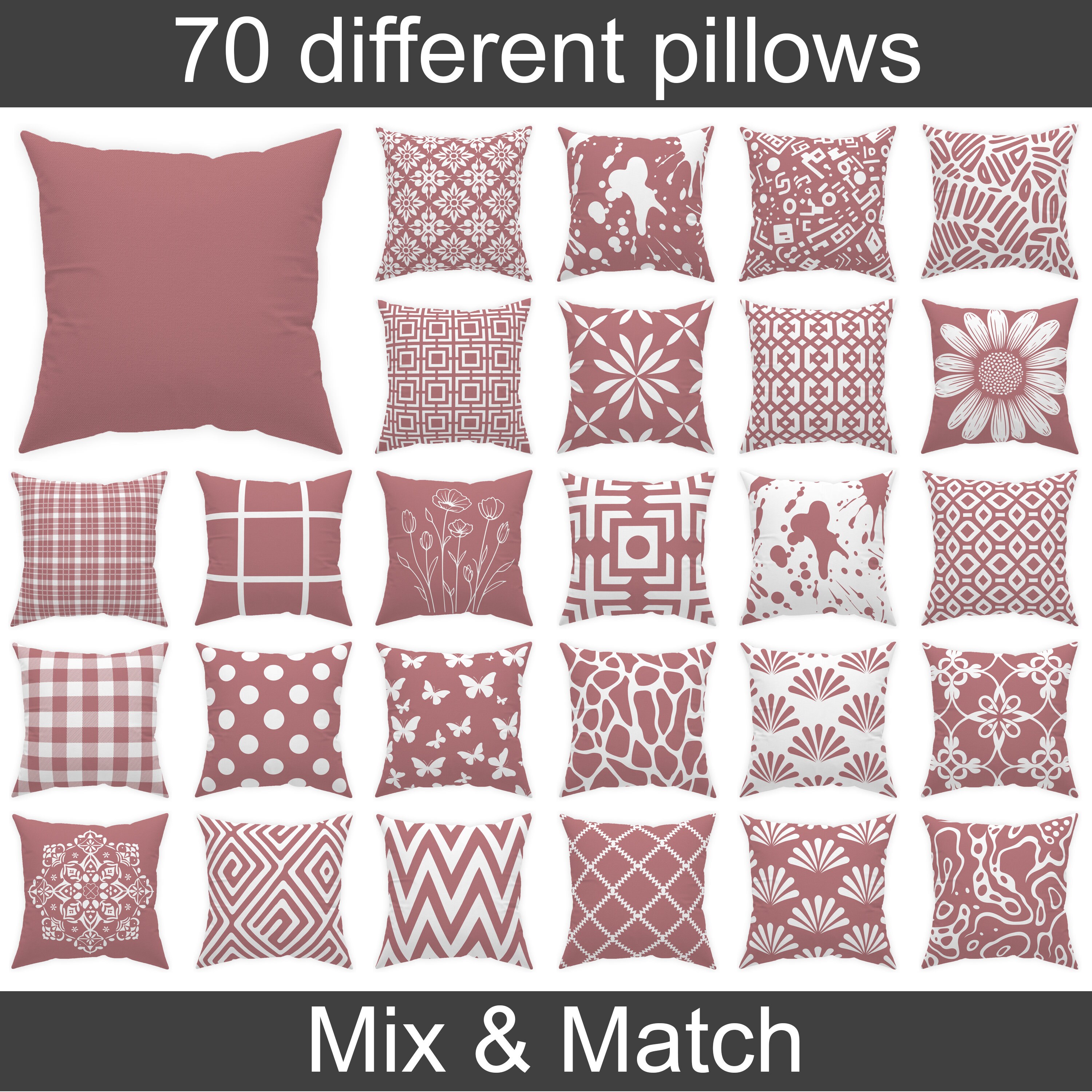 Dusty rose and gray throw pillows deals