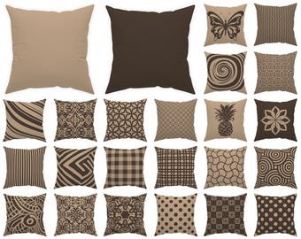 Taupekleurige sierkussenhoes 14x14 16x16 18x18 20x20 24x24 26x26, beigebruin decoratief buitenkussen, bankkussen, taupekleurige sierkussensloop