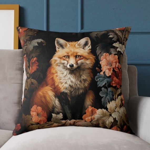 Dekokissen Fuchs 14x14 16x16 18x18 20x20 24x24 26x26, Indoor | Outdoor, Rustikale Kabine Euro Sham, Viktorianisches Landhaus Dekoratives Kissen