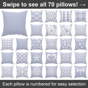 Periwinkle Pillow Cover 14x14 16x16 18x18 20x20 24x24 26x26 Soft Spring Summer Accent Cushion, Indoor Outdoor Euro Sham, Living Room Decor
