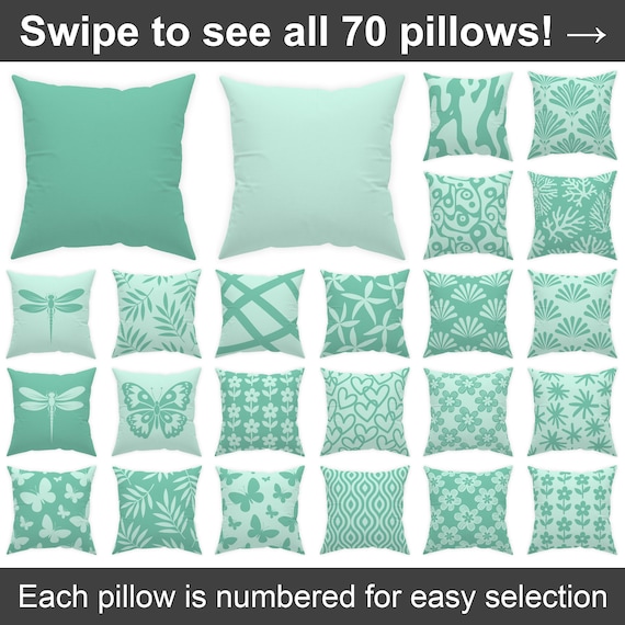 Seafoam Green Cushion Cover 14x14 16x16 18x18 20x20 24x24 26x26