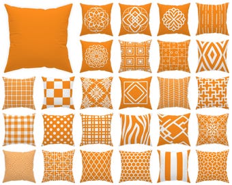 Amber Oranje sierkussenhoes 14x14 16x16 18x18 20x20 24x24 26x26, positief oranje buitenkussen, levendige oranje woonkamerdecoratie