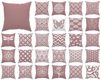 Poszewka na poduszkę Morganite w kolorze przydymionego różu, 14x14, 16x16, 18x18, 20x20, 24x24, 26x26, dekoracyjna poduszka ogrodowa do salonu lub sypialni