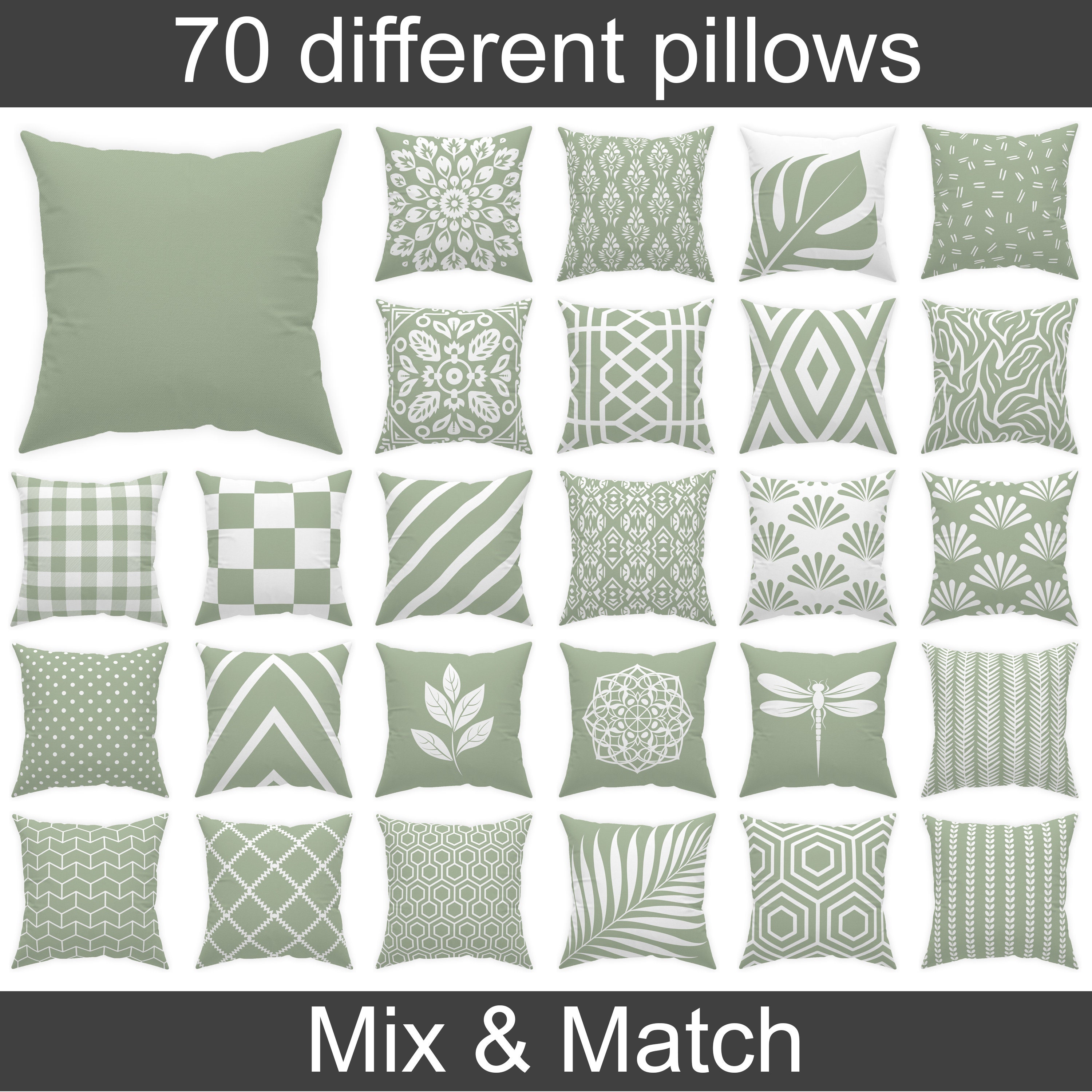Lichen Green Cushion 14x14 16x16 18x18 20x20 24x24 26x26 Indoor Outdoor Sage Throw Pillow Farmhouse Decor Sage Green Cushion Etsy Canada