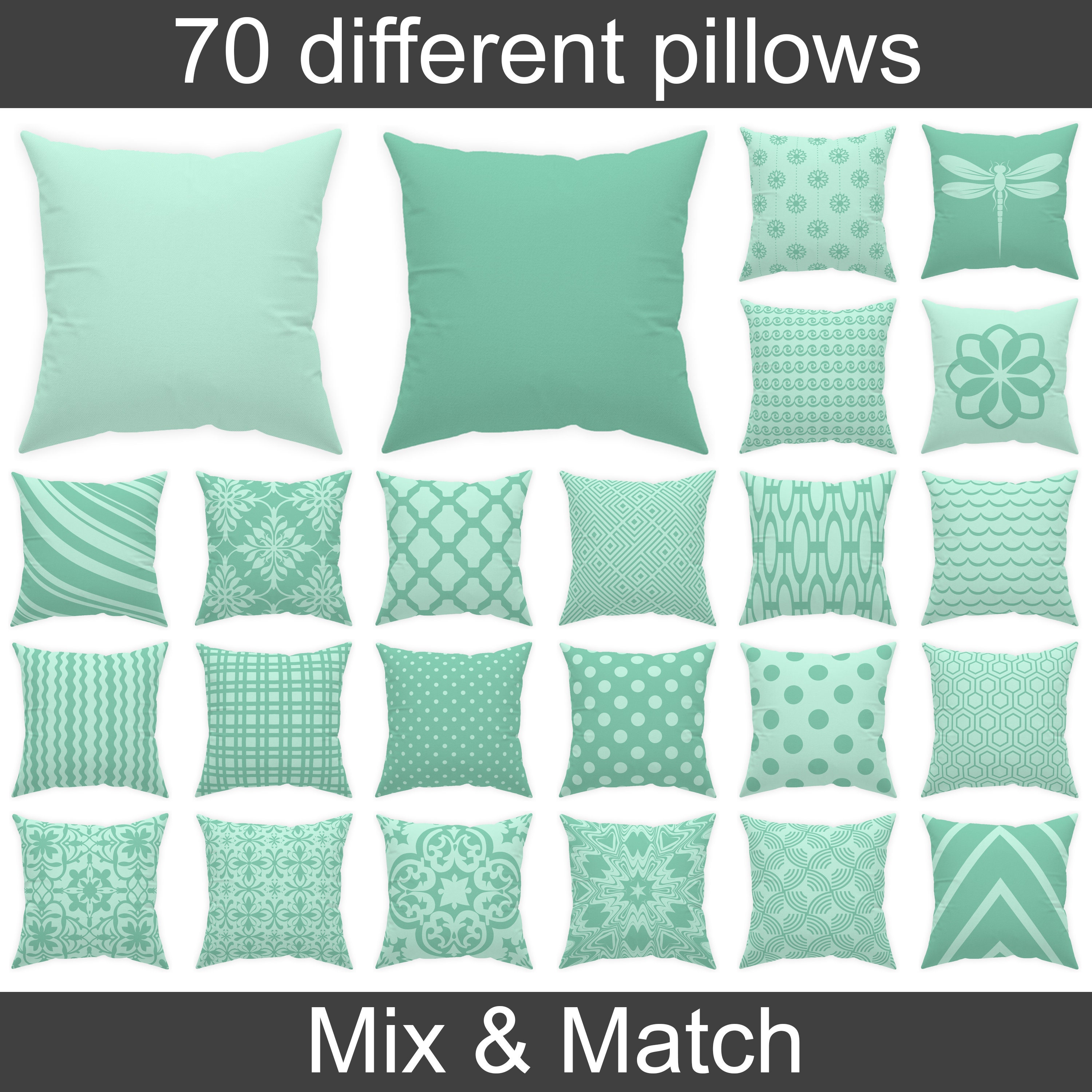 Iceberg Mint Pillow Cover 14x14 16x16 18x18 20x20 Indoor and Outdoor Mint Green Cushion Mint Green Decor Etsy