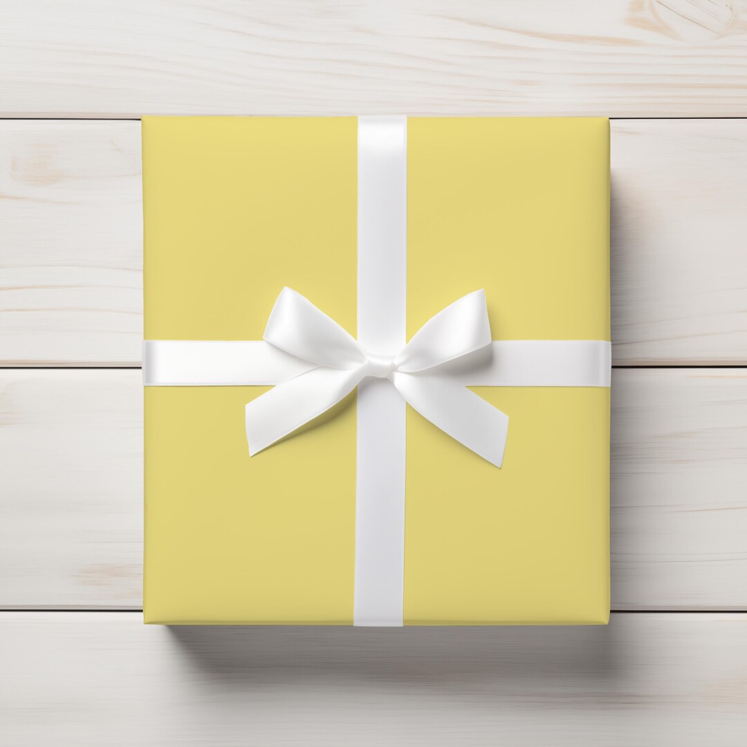 Pastel Yellow Gift Wrap Roll, Easter Present Wrapping Paper, Spring ...