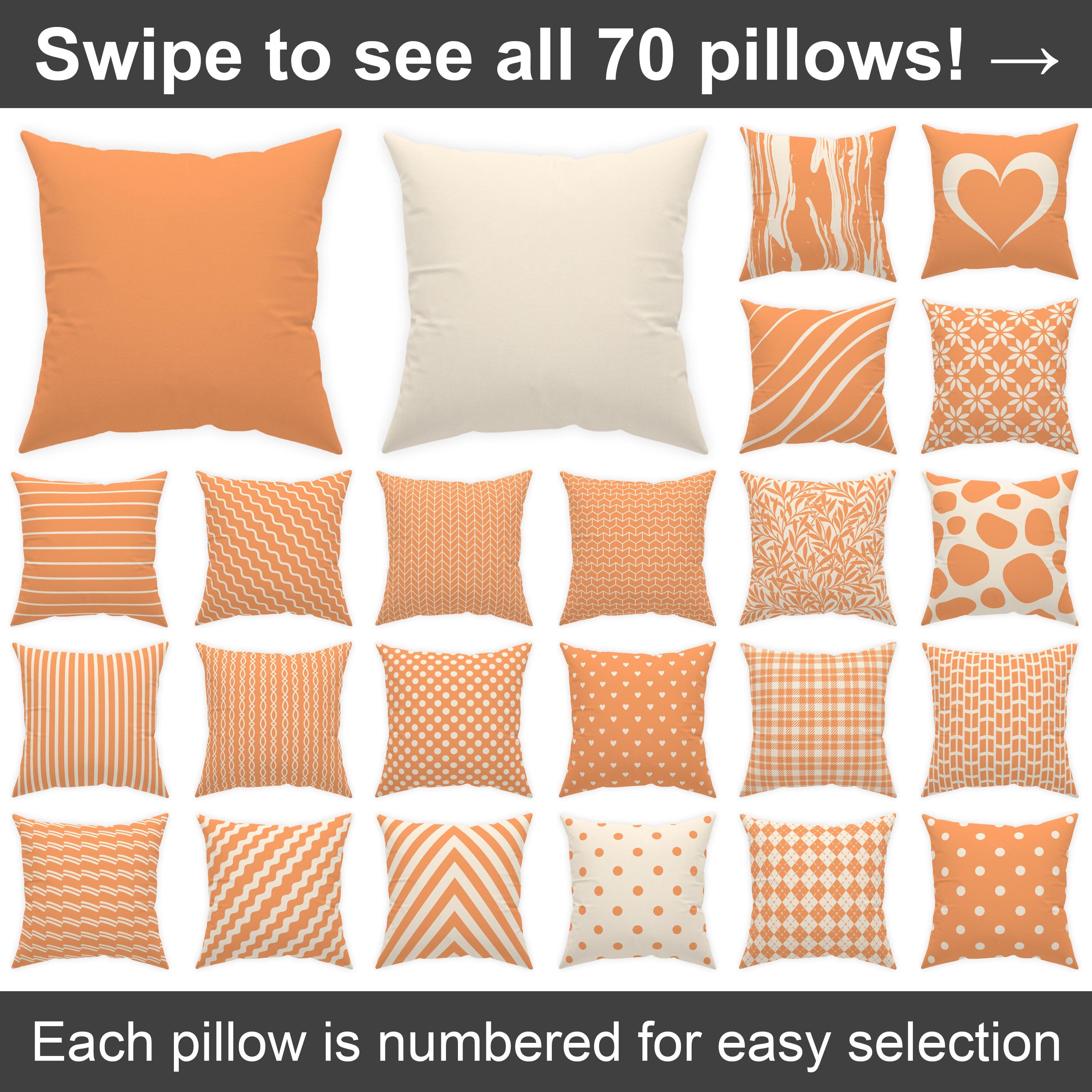 Papaya Orange Cushion Cover 14x14, 16x16, 18x18, 20x20, 24x24