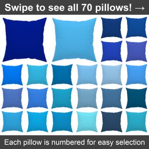 Blue throw pillow cover 14x14 16x16 18x18 20x20 24x24 26x26, dark blue cushion, aqua room decor, indoor outdoor pillow, sky blue euro sham