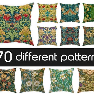William Morris style pillow sham 14x14 16x16 18x18 20x20 24x24 26x26, William Morris throw pillow cover, indoor or outdoor decorative pillow