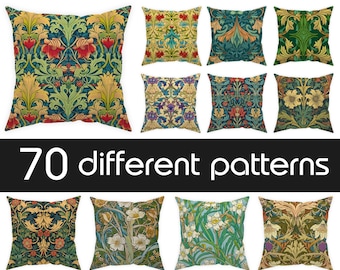 William Morris style pillow sham 14x14 16x16 18x18 20x20 24x24 26x26, William Morris throw pillow cover, indoor or outdoor decorative pillow