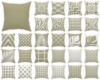 Almofada decorativa verde sálvia 14x14 16x16 18x18 20x20 24x24 26x26, almofada para interior e exterior, capa de almofada rústica, fronha euro neutra