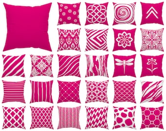 federa per cuscino rosa intenso 14x14 16x16 18x18 20x20, federa per cuscino rosa brillante, per interni ed esterni, federa rosa europea