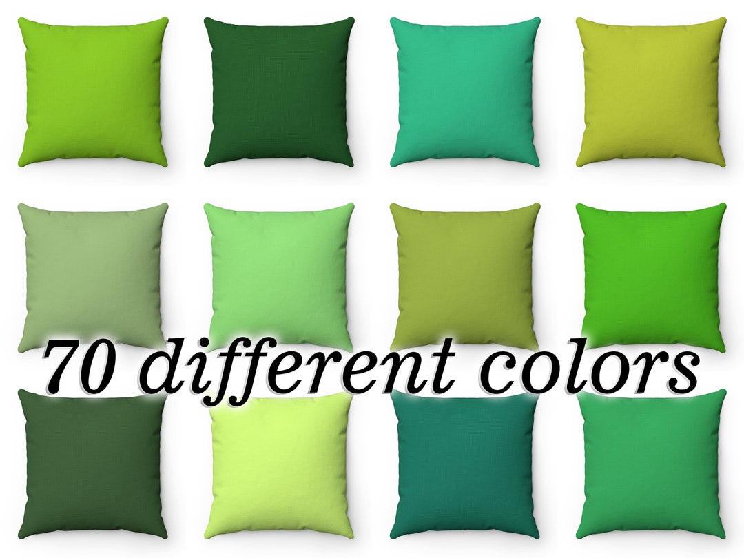 Solid Green Throw Pillow Covers 14x14 16x16 18x18 20x20 Green Etsy