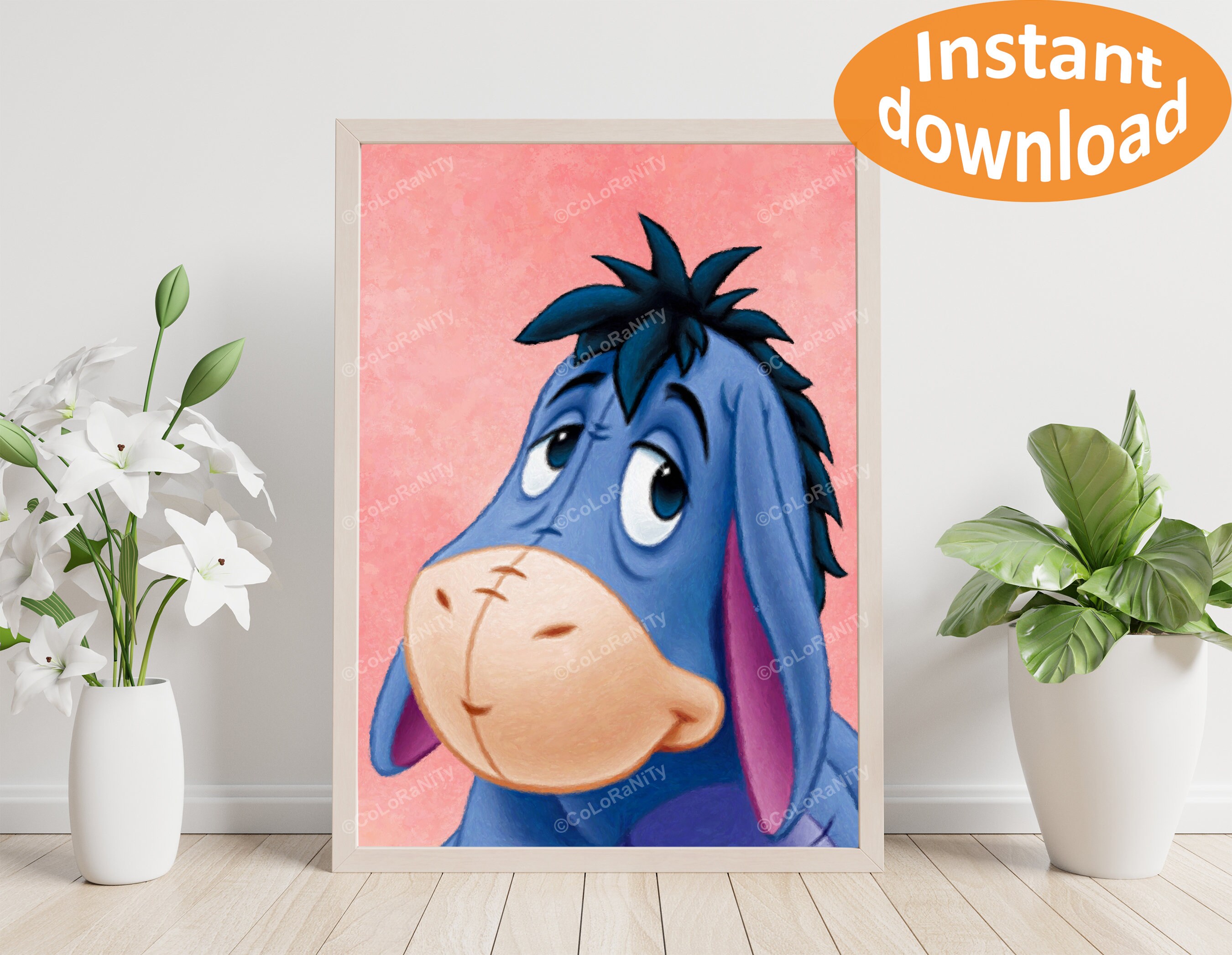 Eeyore print winnie pooh digital download eeyore painting | Etsy