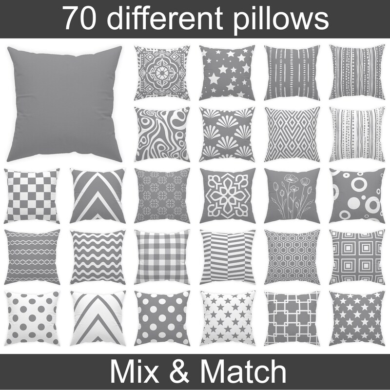 Grey Throw Pillows - Etsy