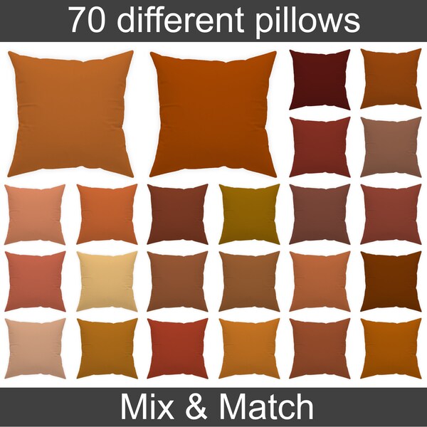 Orange Brown Pillows Etsy